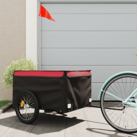 Black and red iron bicycle trailer 45 kg by vidaXL, Bicycle trailers - Ref: Foro24-94090, Price: 80,99 €, Discount: %