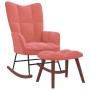 Silla mecedora con reposapiés terciopelo rosa de vidaXL, Mecedoras - Ref: Foro24-328154, Precio: 185,84 €, Descuento: %