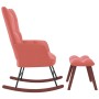 Silla mecedora con reposapiés terciopelo rosa de vidaXL, Mecedoras - Ref: Foro24-328154, Precio: 185,84 €, Descuento: %