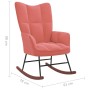 Rocking chair with pink velvet footrest by vidaXL, Rocking chairs - Ref: Foro24-328154, Price: 177,75 €, Discount: %