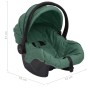 Sillita de coche para bebés verde 42x65x57 cm de vidaXL, Sillas de coche - Ref: Foro24-10370, Precio: 51,57 €, Descuento: %