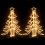 Folding Christmas tree figure 2 pcs warm white 87x87x93 cm by vidaXL, Christmas lights - Ref: Foro24-3154297, Price: 113,90 €...