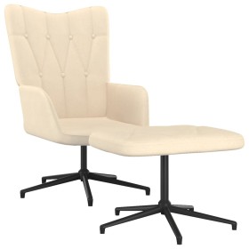 Silla de relajación con reposapiés tela crema de vidaXL, Sillones - Ref: Foro24-327580, Precio: 88,41 €, Descuento: %