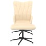 Silla de relajación con reposapiés tela crema de vidaXL, Sillones - Ref: Foro24-327580, Precio: 88,41 €, Descuento: %