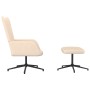 Silla de relajación con reposapiés tela crema de vidaXL, Sillones - Ref: Foro24-327580, Precio: 88,41 €, Descuento: %