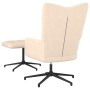 Silla de relajación con reposapiés tela crema de vidaXL, Sillones - Ref: Foro24-327580, Precio: 88,41 €, Descuento: %