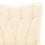 Silla de relajación con reposapiés tela crema de vidaXL, Sillones - Ref: Foro24-327580, Precio: 88,41 €, Descuento: %