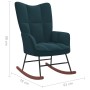 Silla mecedora con reposapiés terciopelo azul de vidaXL, Mecedoras - Ref: Foro24-328160, Precio: 150,40 €, Descuento: %