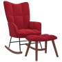 Silla mecedora con reposapiés terciopelo rojo tinto de vidaXL, Mecedoras - Ref: Foro24-328155, Precio: 148,91 €, Descuento: %