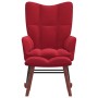 Silla mecedora con reposapiés terciopelo rojo tinto de vidaXL, Mecedoras - Ref: Foro24-328155, Precio: 148,91 €, Descuento: %