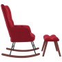 Silla mecedora con reposapiés terciopelo rojo tinto de vidaXL, Mecedoras - Ref: Foro24-328155, Precio: 148,91 €, Descuento: %