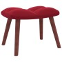 Silla mecedora con reposapiés terciopelo rojo tinto de vidaXL, Mecedoras - Ref: Foro24-328155, Precio: 148,91 €, Descuento: %