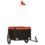 Black and orange iron bicycle trailer 45 kg by vidaXL, Bicycle trailers - Ref: Foro24-94082, Price: 78,47 €, Discount: %