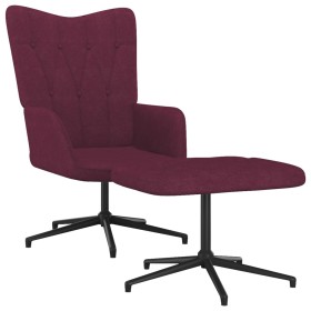 Silla de relajación con taburete de tela morado de vidaXL, Sillones - Ref: Foro24-327588, Precio: 86,84 €, Descuento: %