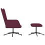 Silla de relajación con taburete de tela morado de vidaXL, Sillones - Ref: Foro24-327588, Precio: 86,99 €, Descuento: %