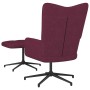 Silla de relajación con taburete de tela morado de vidaXL, Sillones - Ref: Foro24-327588, Precio: 86,99 €, Descuento: %