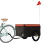 Schwarz-orangefarbener Fahrradanhänger aus Eisen, 45 kg von vidaXL, Fahrradanhänger - Ref: Foro24-94089, Preis: 81,89 €, Raba...