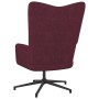 Silla de relajación con taburete de tela morado de vidaXL, Sillones - Ref: Foro24-327588, Precio: 86,99 €, Descuento: %