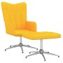 Silla de relajación con reposapiés tela amarillo mostaza de vidaXL, Sillones - Ref: Foro24-327607, Precio: 90,23 €, Descuento: %