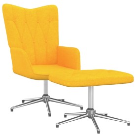 Relaxation chair with footrest mustard yellow fabric by vidaXL, Armchairs - Ref: Foro24-327607, Price: 90,23 €, Discount: %