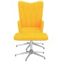 Silla de relajación con reposapiés tela amarillo mostaza de vidaXL, Sillones - Ref: Foro24-327607, Precio: 90,23 €, Descuento: %