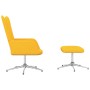 Silla de relajación con reposapiés tela amarillo mostaza de vidaXL, Sillones - Ref: Foro24-327607, Precio: 90,99 €, Descuento: %