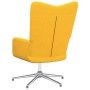 Silla de relajación con reposapiés tela amarillo mostaza de vidaXL, Sillones - Ref: Foro24-327607, Precio: 90,99 €, Descuento: %