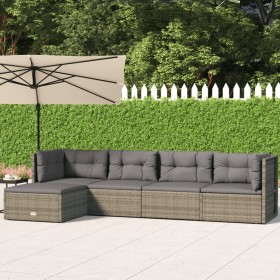 5-piece garden furniture set with gray synthetic rattan cushions by vidaXL, Garden sets - Ref: Foro24-319612, Price: 471,99 €...