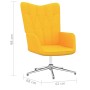 Silla de relajación con reposapiés tela amarillo mostaza de vidaXL, Sillones - Ref: Foro24-327607, Precio: 90,99 €, Descuento: %