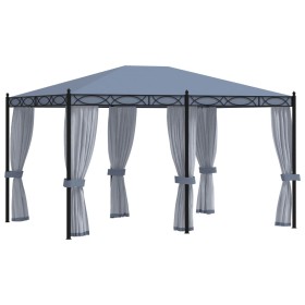 Cenador con pantallas de malla acero gris antracita 3x4 m de vidaXL, Carpas y cenadores - Ref: Foro24-48057, Precio: 512,65 €...