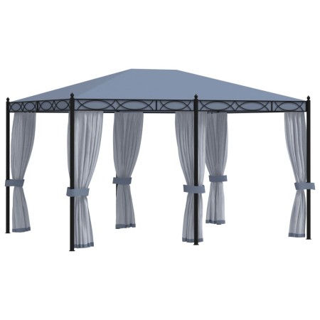 Gazebo with anthracite gray steel mesh screens 3x4 m by vidaXL, Tents and gazebos - Ref: Foro24-48057, Price: 512,65 €, Disco...