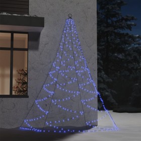 Blue metal hook wall Christmas tree 3 m for indoor/outdoor use by vidaXL, Hoses and string lights - Ref: Foro24-328642, Price...