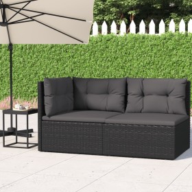 2-piece garden furniture set and black synthetic rattan cushions by vidaXL, Garden sets - Ref: Foro24-319590, Price: 182,87 €...