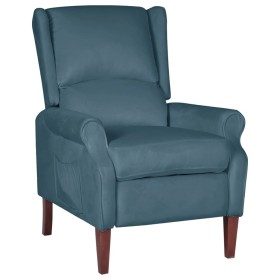 Blue Velvet Recliner Chair by vidaXL, Armchairs - Ref: Foro24-329278, Price: 246,99 €, Discount: %