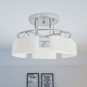 Ceiling lamp with elliptical glass shade, 5 E14 200W bulbs. by vidaXL, ceiling lights - Ref: Foro24-50494, Price: 75,84 €, Di...