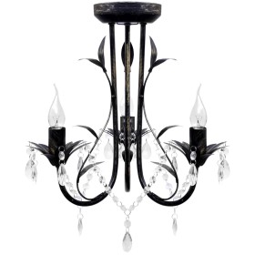 Lámpara de araña, candelabro negro estilo Art Nouveau, 3 x E14 de vidaXL, Lámparas de araña - Ref: Foro24-241385, Precio: 55,...