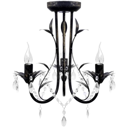 Lámpara de araña, candelabro negro estilo Art Nouveau, 3 x E14 de vidaXL, Lámparas de araña - Ref: Foro24-241385, Precio: 55,...