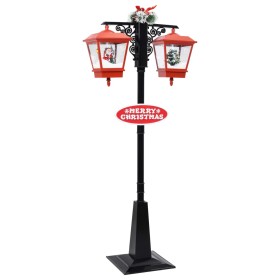 Christmas lantern with Santa Claus black and red PVC 81x40x188 cm by vidaXL, Christmas lights - Ref: Foro24-289926, Price: 28...