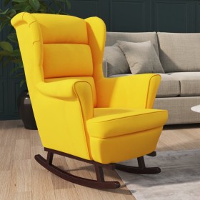 Rocking chair yellow velvet rubber wood legs by vidaXL, Rocking chairs - Ref: Foro24-329370, Price: 209,18 €, Discount: %