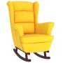 Silla mecedora patas de madera de caucho terciopelo amarillo de vidaXL, Mecedoras - Ref: Foro24-329370, Precio: 209,18 €, Des...