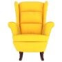 Silla mecedora patas de madera de caucho terciopelo amarillo de vidaXL, Mecedoras - Ref: Foro24-329370, Precio: 209,18 €, Des...