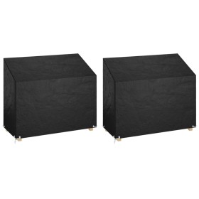 Fundas bancos jardín 2 uds 8 ojales polietileno 160x70x70/88 cm de vidaXL, Fundas para muebles de jardín - Ref: Foro24-315539...