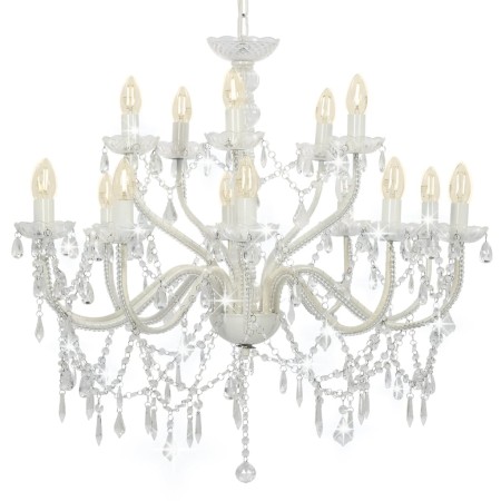 Chandelier with 2 layers white 15 bulbs x E14 by vidaXL, chandeliers - Ref: Foro24-281612, Price: 218,44 €, Discount: %