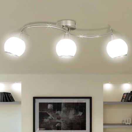 Crystal ceiling lamp and curved support 3 E14 bulbs by vidaXL, ceiling lights - Ref: Foro24-240986, Price: 54,68 €, Discount: %