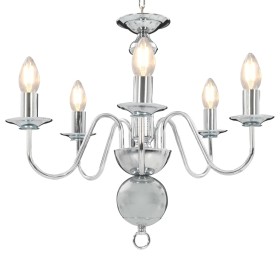 Silver chandelier with 5 E14 bulbs by vidaXL, chandeliers - Ref: Foro24-281616, Price: 79,99 €, Discount: %