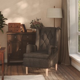 Armchair with solid rubber wood legs, dark brown fabric by vidaXL, Armchairs - Ref: Foro24-329389, Price: 198,99 €, Discount: %