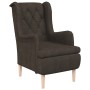 Sillón con patas de madera maciza de caucho tela marrón oscuro de vidaXL, Sillones - Ref: Foro24-329389, Precio: 198,99 €, De...