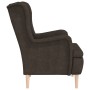 Sillón con patas de madera maciza de caucho tela marrón oscuro de vidaXL, Sillones - Ref: Foro24-329389, Precio: 198,99 €, De...