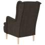 Sillón con patas de madera maciza de caucho tela marrón oscuro de vidaXL, Sillones - Ref: Foro24-329389, Precio: 198,99 €, De...