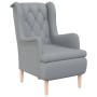 Armchair with solid rubber wood legs and light gray fabric by vidaXL, Armchairs - Ref: Foro24-329384, Price: 243,99 €, Discou...